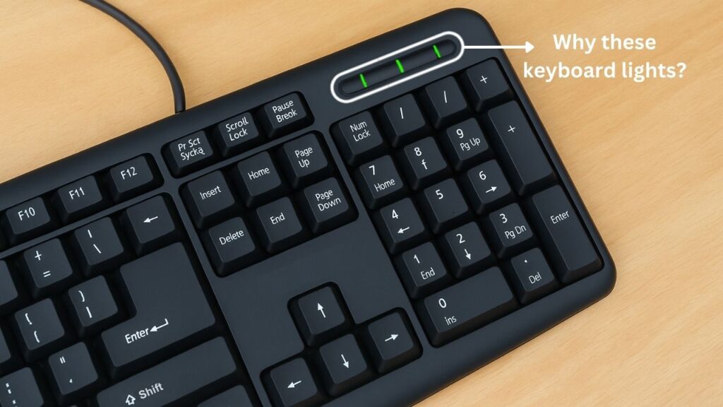 Why are there lights on the keyboard at the top right corner